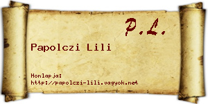 Papolczi Lili névjegykártya